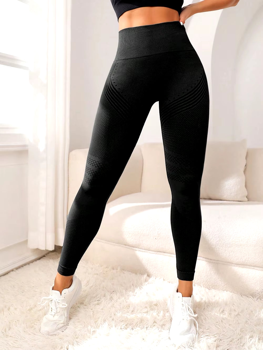 Sports Pants with Sexy Lines Lifting Buttocks Sports Tight Pants Women'S High Waisted Elastic Fitness Pants Running Yoga Pants
