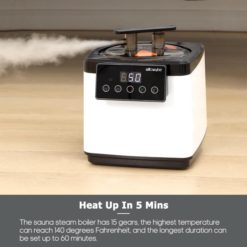 Willowybe Portable Steam Sauna with Bluetooth Control, Steamer, Body Tent, Foldable Chair | Personal Home Spa