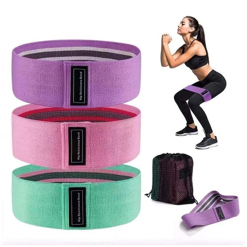 Yoga Resistance Band Non-Slip Non-Curling Hip Squats Leg Workout Home Gym Durable Elastic Fitness Unisex