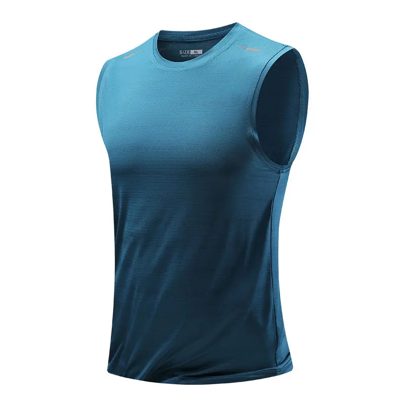 Summer Running Vest Breathable Sleeveless Top Stretch Fitness Vest Men'S Reflective Jogging T-Shirt Gym Vests Men Quick Drying