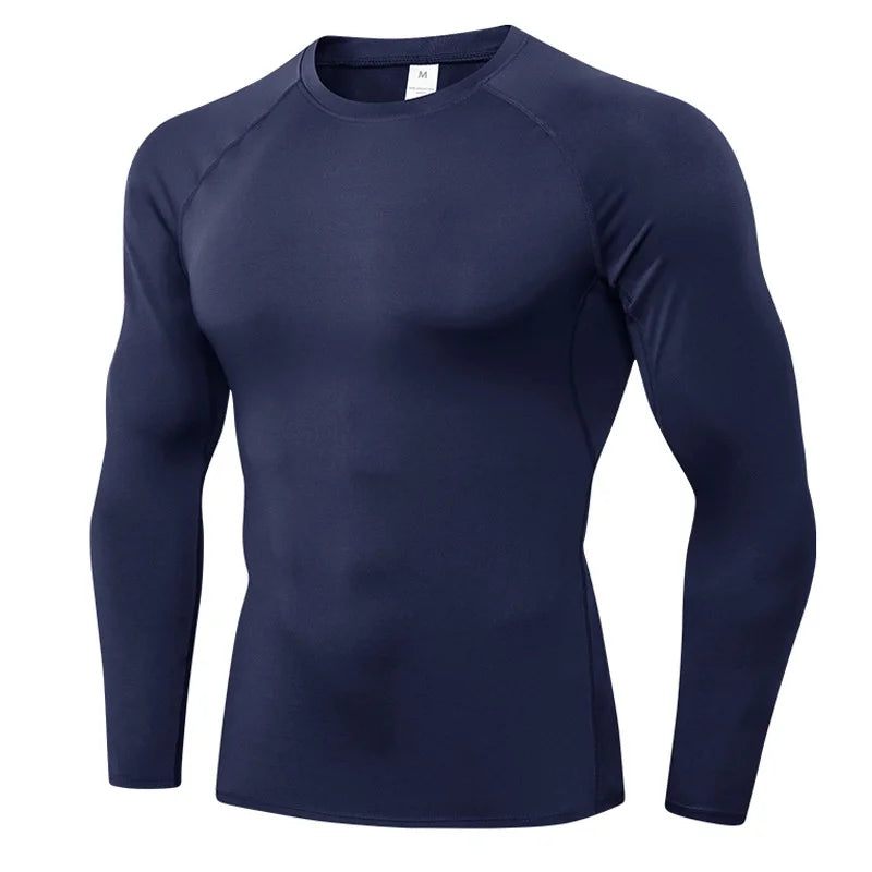 Men'S Compression Shirts Longs Sleeve Workout Gym T-Shirt Running Tops Cool Dry Sports Base Layer Athletic Undershirts