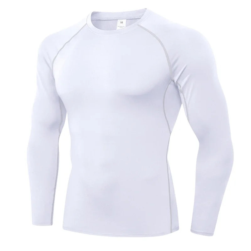 Men'S Compression Shirts Longs Sleeve Workout Gym T-Shirt Running Tops Cool Dry Sports Base Layer Athletic Undershirts
