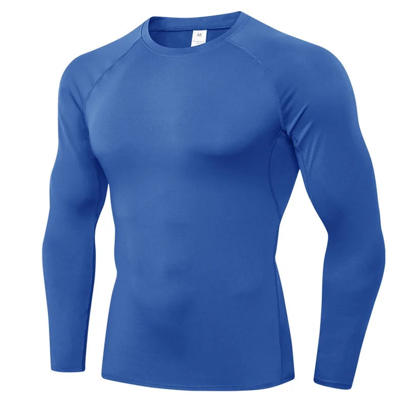 Men'S Compression Shirts Longs Sleeve Workout Gym T-Shirt Running Tops Cool Dry Sports Base Layer Athletic Undershirts