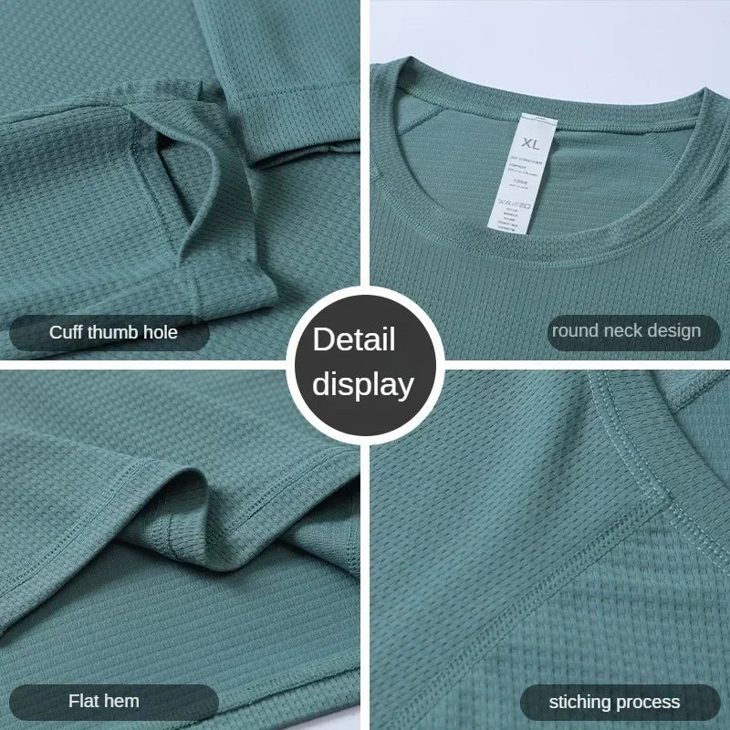 Fitness Sportswear Men Long Sleeve T-Shirt Top Men and Women Couple Running Training Sports Shirts Gym Wear Workout Clothes