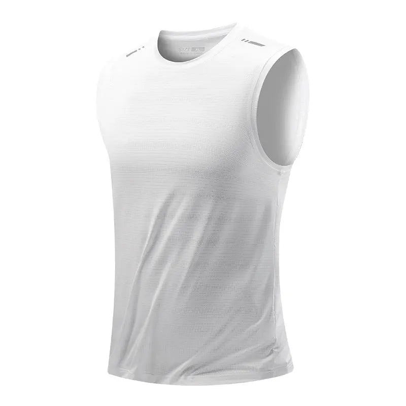 Summer Running Vest Breathable Sleeveless Top Stretch Fitness Vest Men'S Reflective Jogging T-Shirt Gym Vests Men Quick Drying