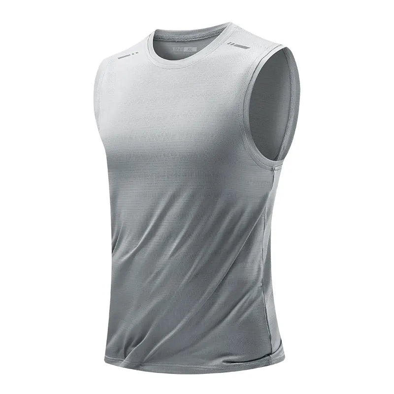 Summer Running Vest Breathable Sleeveless Top Stretch Fitness Vest Men'S Reflective Jogging T-Shirt Gym Vests Men Quick Drying