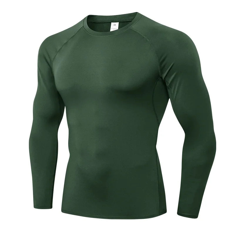 Men'S Compression Shirts Longs Sleeve Workout Gym T-Shirt Running Tops Cool Dry Sports Base Layer Athletic Undershirts