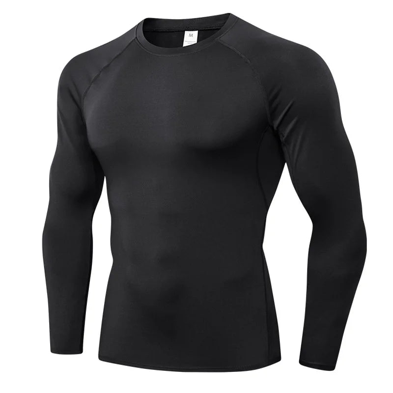 Men'S Compression Shirts Longs Sleeve Workout Gym T-Shirt Running Tops Cool Dry Sports Base Layer Athletic Undershirts