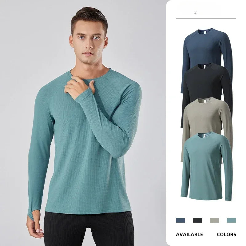 Fitness Sportswear Men Long Sleeve T-Shirt Top Men and Women Couple Running Training Sports Shirts Gym Wear Workout Clothes
