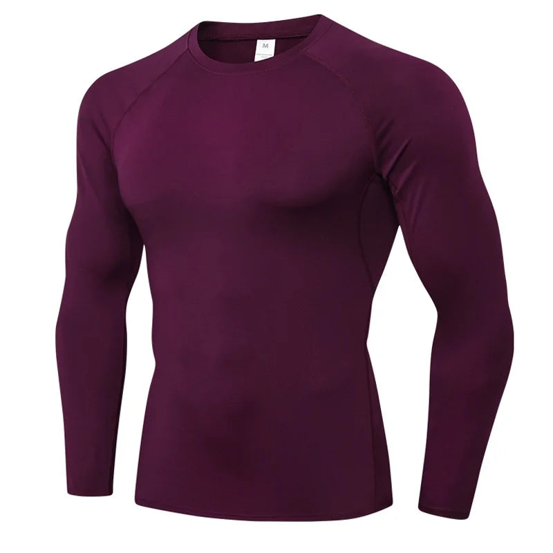 Men'S Compression Shirts Longs Sleeve Workout Gym T-Shirt Running Tops Cool Dry Sports Base Layer Athletic Undershirts