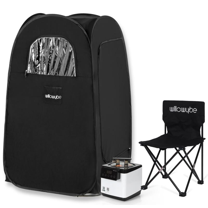 Willowybe Portable Steam Sauna with Bluetooth Control, Steamer, Body Tent, Foldable Chair | Personal Home Spa
